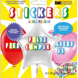 STICKERS PARA GLOBOS MULTICOLOR (PACK X 235 STICKERS)